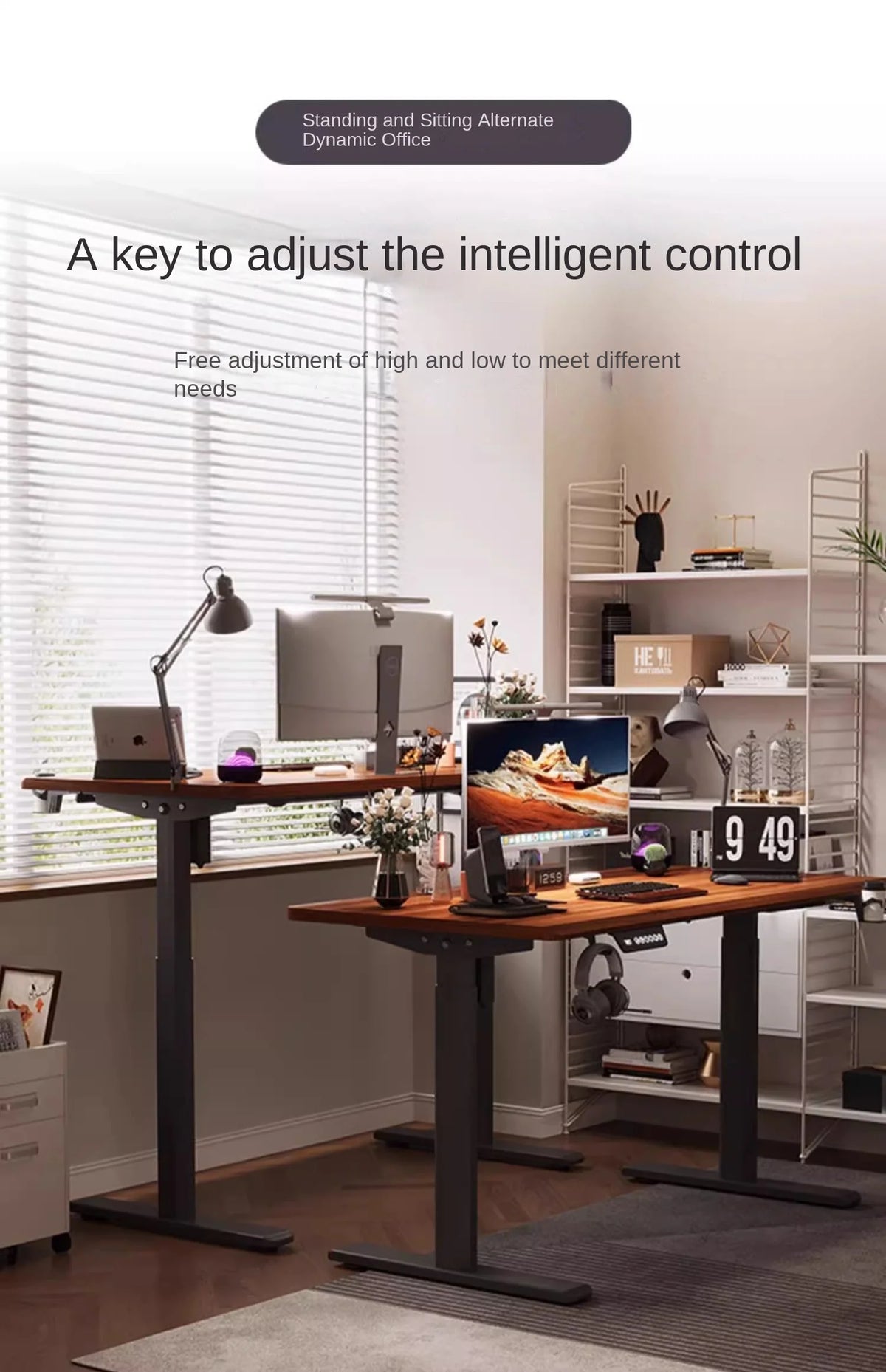 Intelligent Electric Lifting Table Legs Single Motor Double Beam Office Desk Computer Desk Study Table Leg Bracket Accessories