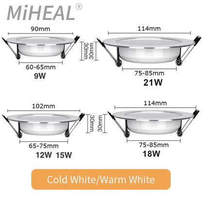 LED tube light 3W 5W 7W 9W 12W 15W embedded ceiling light AC 220V bedroom corridor living room ceiling light spotlight