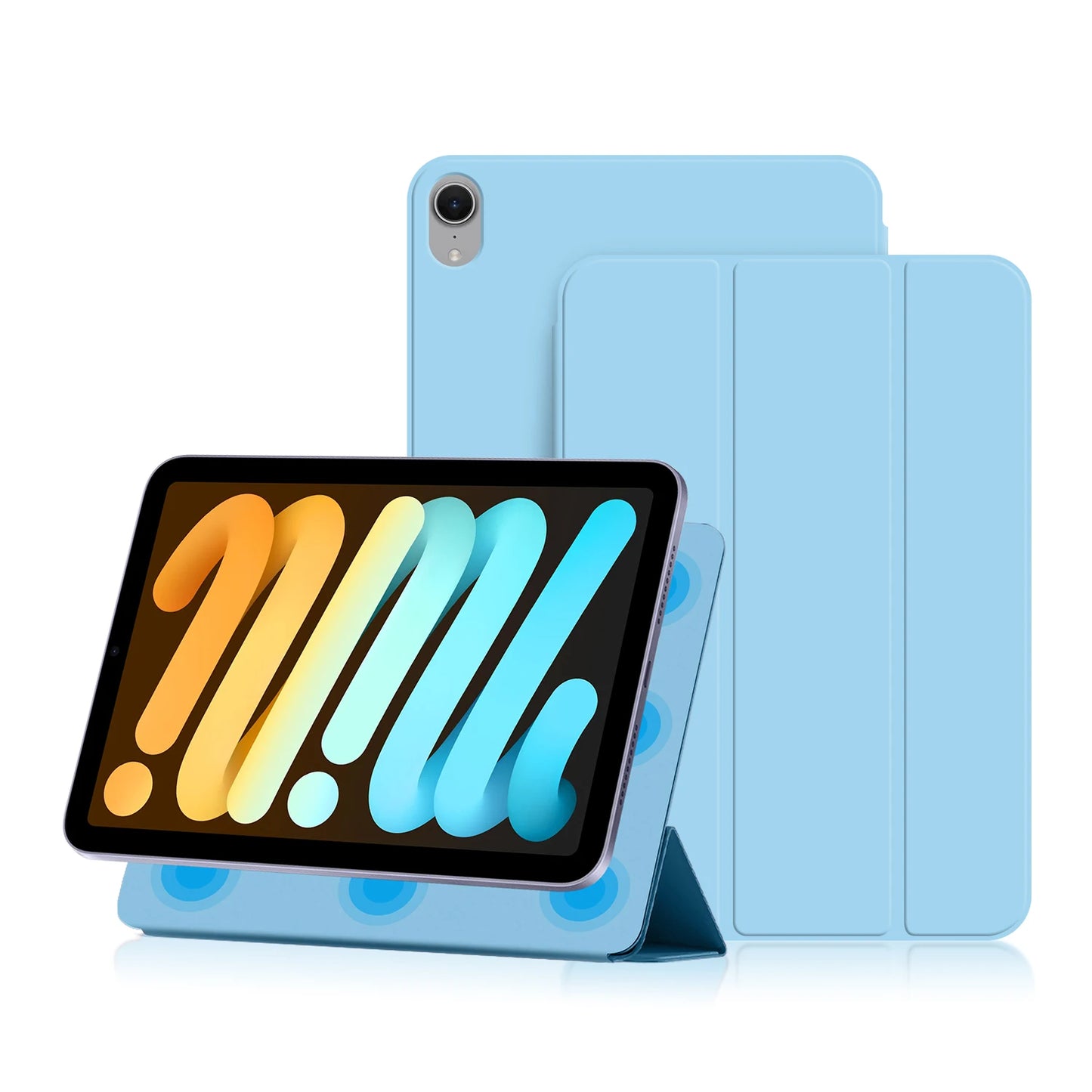 Magnetic Case for iPad Mini 6, iPad Mini 7, A17, 8.3 inch, Pro Tablet Case
