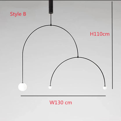 Mobile Chandelier Modern Black metal chandelier lighting Restaurant Loft Parlor Hanging Light 110-260V minimalist light fixture