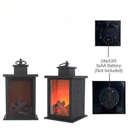 LED Simulation Flame Lamp Night Light Retro Atmosphere Decoration Fireplace Lamp Creative Ornament Hand-held Night Light