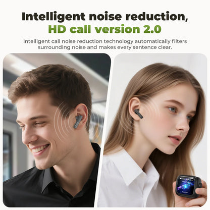 Headphones Bluetooth 5.2 TWS HTC Wireless Earphones Sports Earbuds With Microphone Full HD LCD Display Control Music Headset