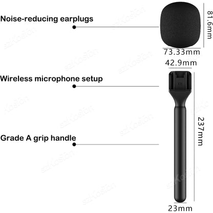 Wireless Lavalier Microphone Handle for DJI Rode Wireless GO Mic Handheld Microphone Stand Adapter for Vlog Interview Podcast