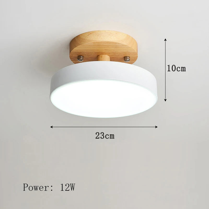 Corridor lamp Round hallway lamps Nordic porch lights wood Indoor lighting balcony ceiling light cloakroom ceiling lights