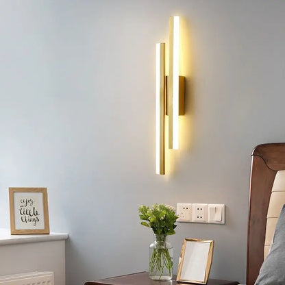 LED Bedroom Wall Lamp Wall Sconces Copper Line Pipe Acrylic Lampshade Indoor Lighting for Living Room Corridor Light Fixture