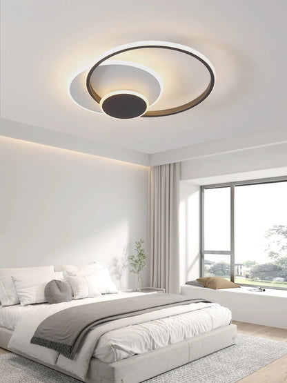 Modern Minimalism Circles Led Living Room Ceiling Lights Foyer Dimmable Round Bedroom Lamp Lighting Home Decor Luster Fixtures