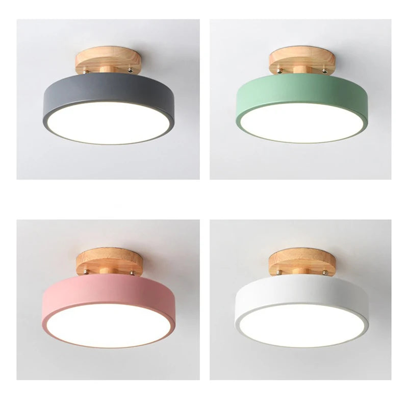 Corridor lamp Round hallway lamps Nordic porch lights wood Indoor lighting balcony ceiling light cloakroom ceiling lights
