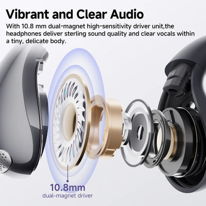 QCY Crossky C30 Open Ear Wireless Earphones Bluetooth 5.4 Spatial Audio Stable Fit OWS Earbuds 4 Mic ENC Multi-Point Connection