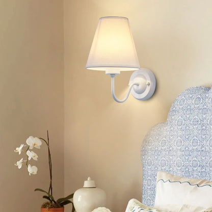LED E27 Modern Wall Lamp Nordic Retro Fabric Home Interior Lighting Hotel Bedroom Living Room Bedside Lamp