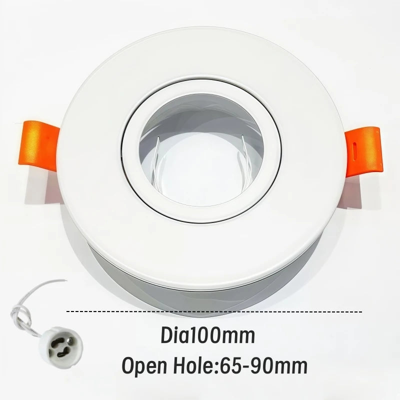 Round Recessed LED Downlight Bracket Dia85/90/100mm Replaceable GU10/MR16 Mounted Frame Socket Ceiling Spotlight Holder Fittings
