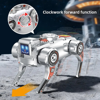 2-in-1 Transforming Robot Dog Fidget Spinner with Wind-Up Walking Action