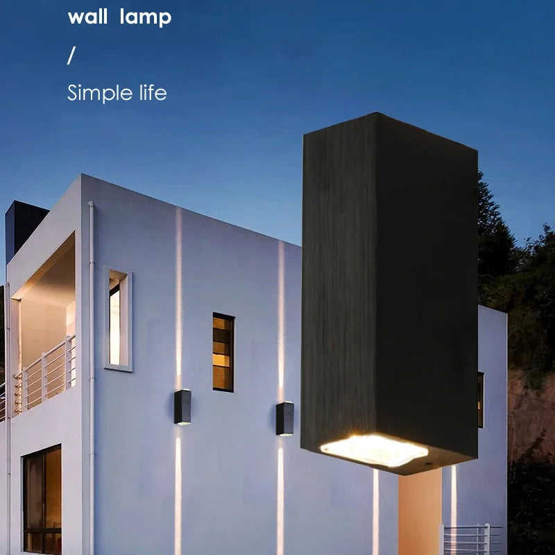 Outdoor Lighting Lens Beam Wall Lamps IP65 Waterproof Aluminum Wall Lights Corridor Garden Shopping Mall Up Down LED Porch Lamp