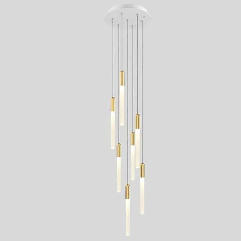 Modern Branch LED Chandelier For Staircase Living Room Minimalism Design Long Tube Hanging Lamps Indoor Attic Lighting Fixtures