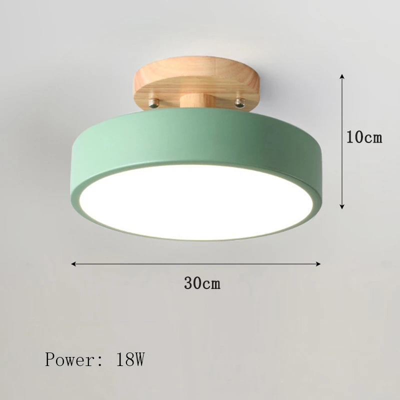 Corridor lamp Round hallway lamps Nordic porch lights wood Indoor lighting balcony ceiling light cloakroom ceiling lights