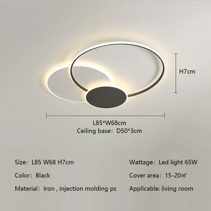 Modern Minimalism Circles Led Living Room Ceiling Lights Foyer Dimmable Round Bedroom Lamp Lighting Home Decor Luster Fixtures