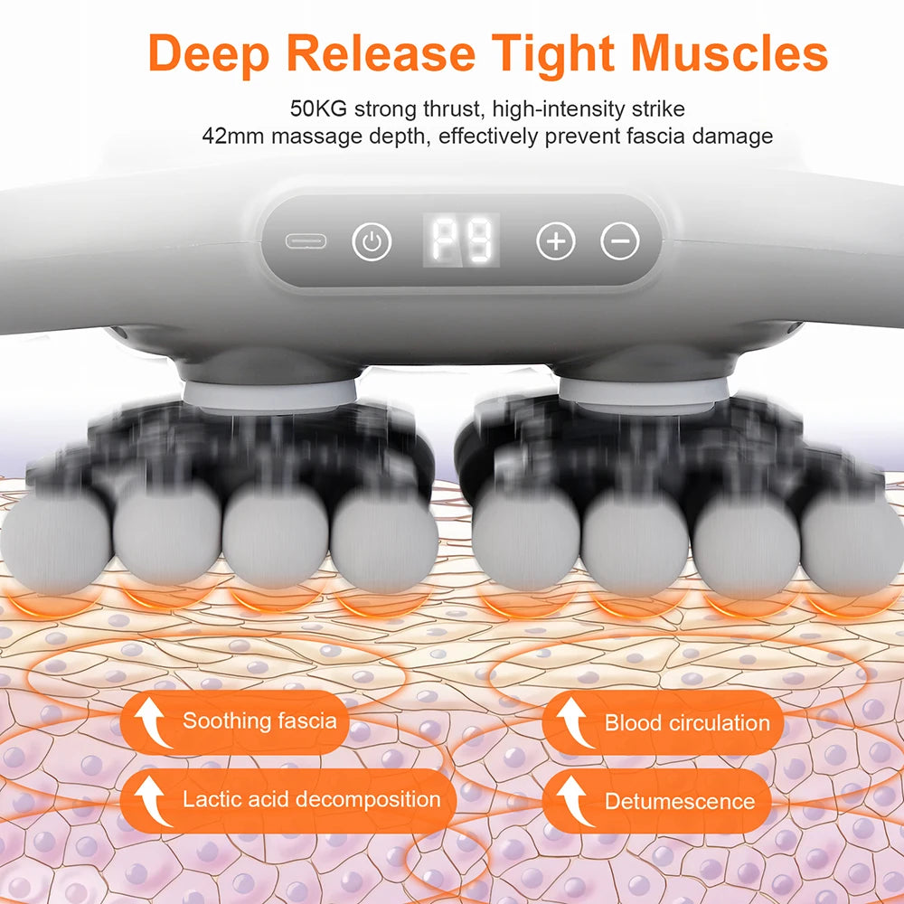 42-Head High-Frequency Massage Gun for Back, Shoulders & Thighs