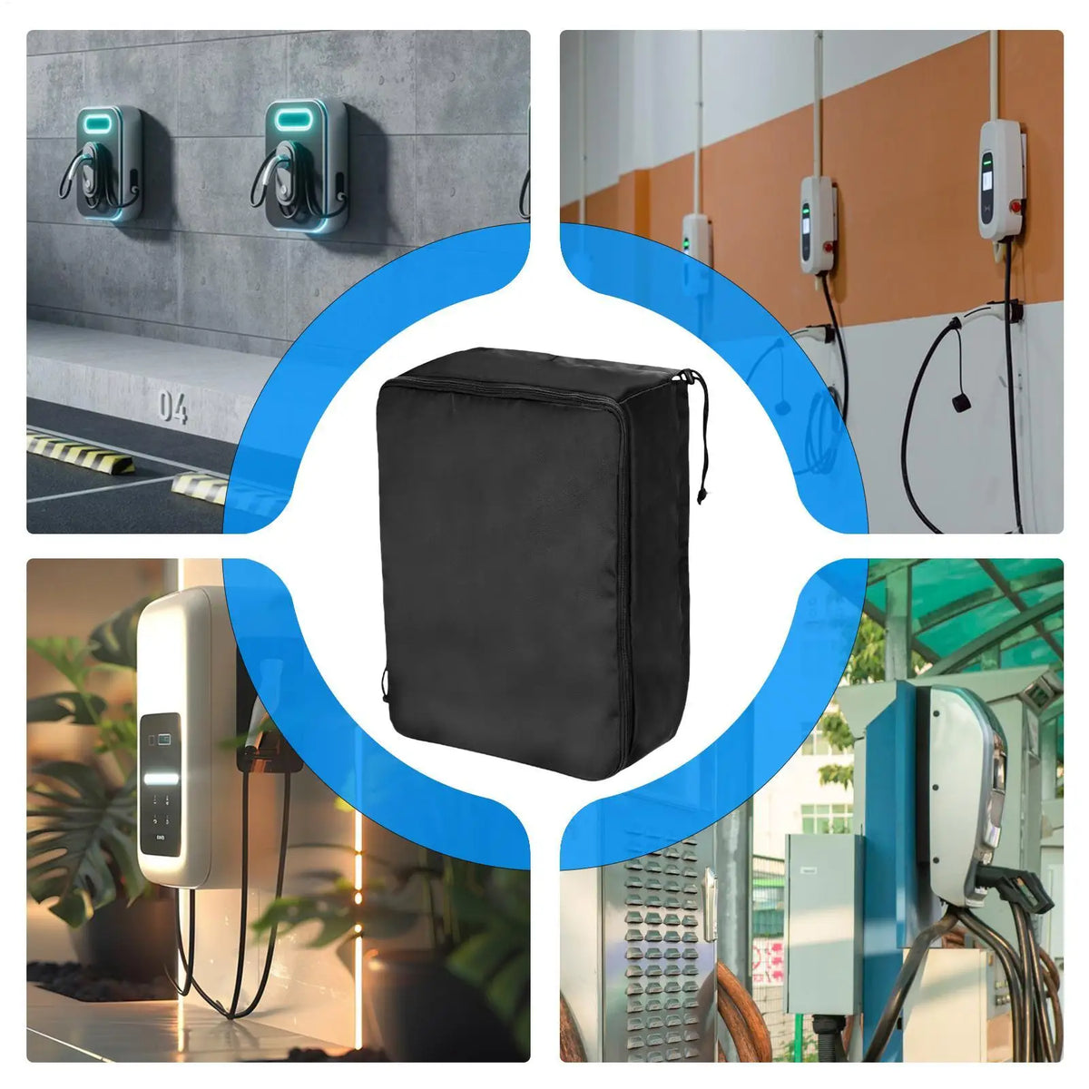 EV Charger Plug Port Protection for Electric Car Adjustable drawstring for outdoor wall mounted charging station rain cover