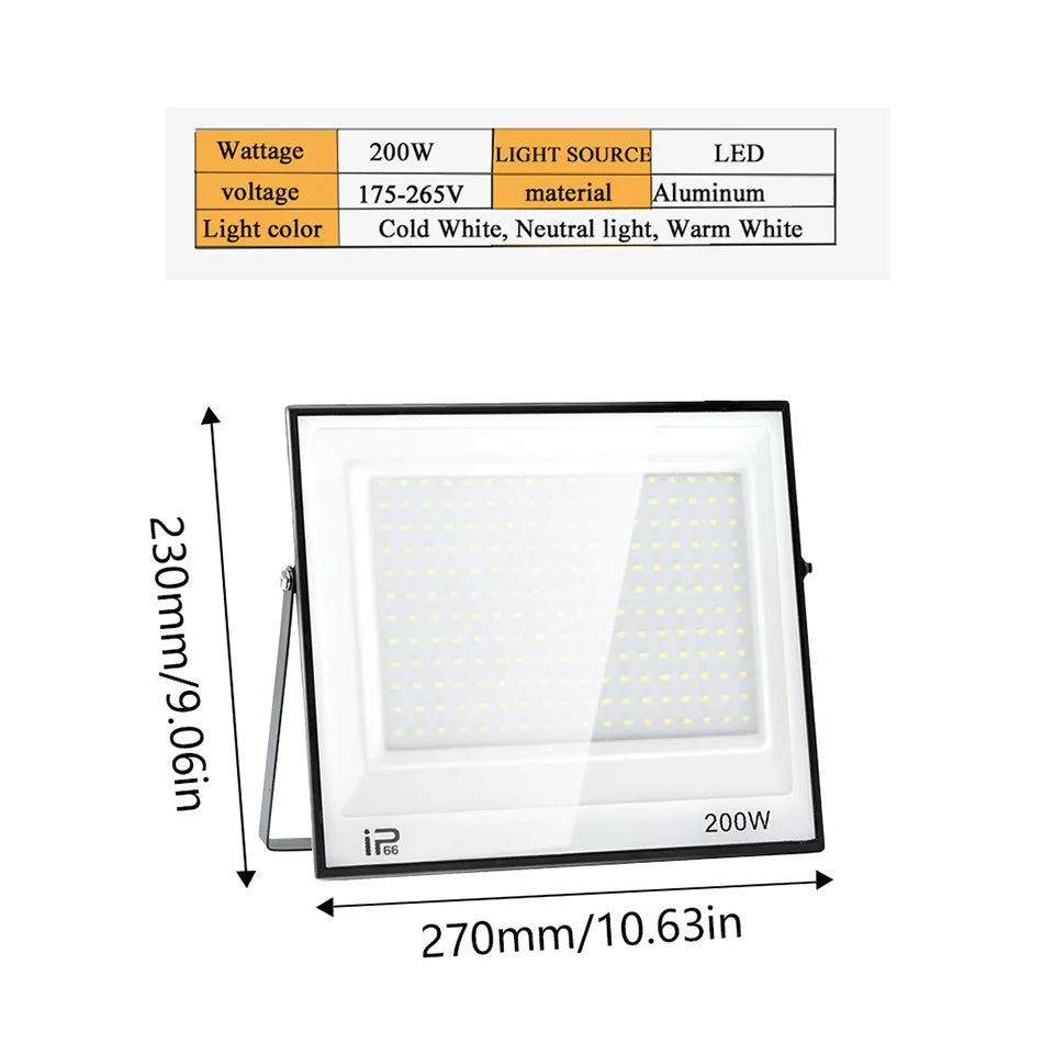 LED Spotlight  Waterproof IP66 220V 20W 30W  50W 100W 150W 200W 300W Outdoor Floodlights outdoor Factory Billboard Lighting