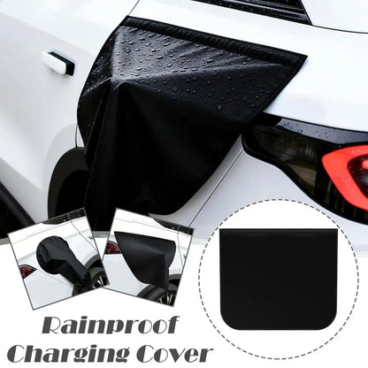 Electric Vehicle Charger Port Rainproof Cover Electric Car Charger Plug Cover Waterproof PVC With Strong Magnetic Strip For EV