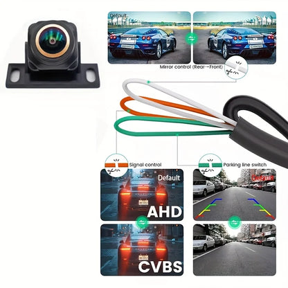 170° Wide-Angle Car Backup Camera with Night Vision & Switchable AHD/CVBS Output