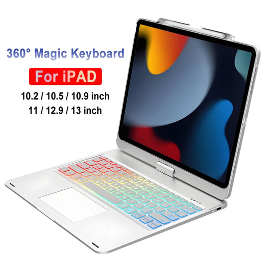 360° Magic Keyboard Case For iPad Air 11 13 M2 M3 2025 Air 4 5 10.9 For iPad Pro 11 12.9 13 10th Gen 11th A16 10.2 7/8/9th Folio