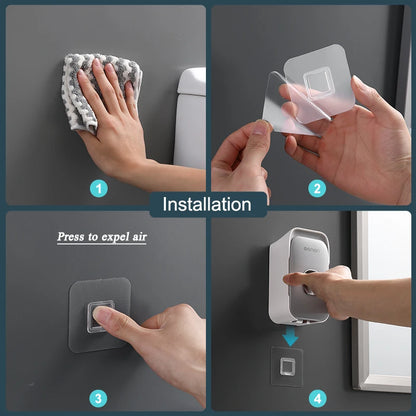 MENGNI Wall-Mounted Toothpaste Dispenser & Toothbrush Holder, No-Drill Installation