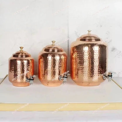 Handcrafted Pure Copper Water Pot, Antique Finish, 4.8L