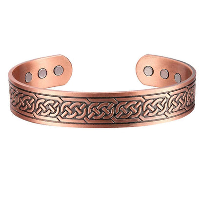 Pure Copper Magnetic Cuff Bracelet, Adjustable for Men & Women