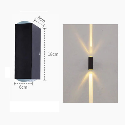 Outdoor Lighting Lens Beam Wall Lamps IP65 Waterproof Aluminum Wall Lights Corridor Garden Shopping Mall Up Down LED Porch Lamp