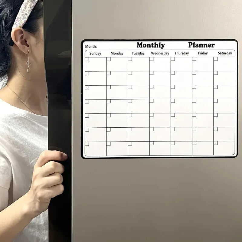 Magnetic Refrigerator Dry-Erase Calendar & Monthly Planner Whiteboard