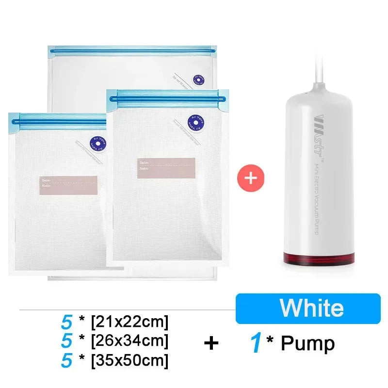 Mini USB Vacuum Sealer Pump for Food Storage, Sous Vide & Travel Packing