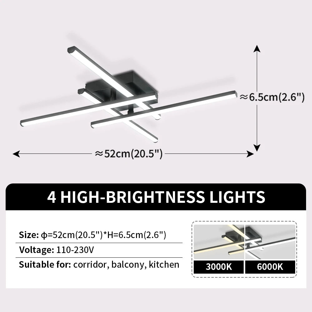 Led Modern Personalized Ceiling Light Black Living Room/Room/Kitchen Lighting Warm Light/White Light 110-220v
