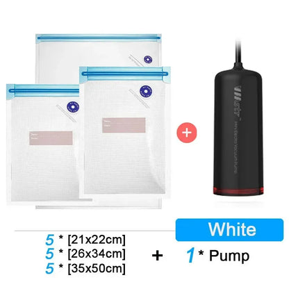 Mini USB Vacuum Sealer Pump for Food Storage, Sous Vide & Travel Packing