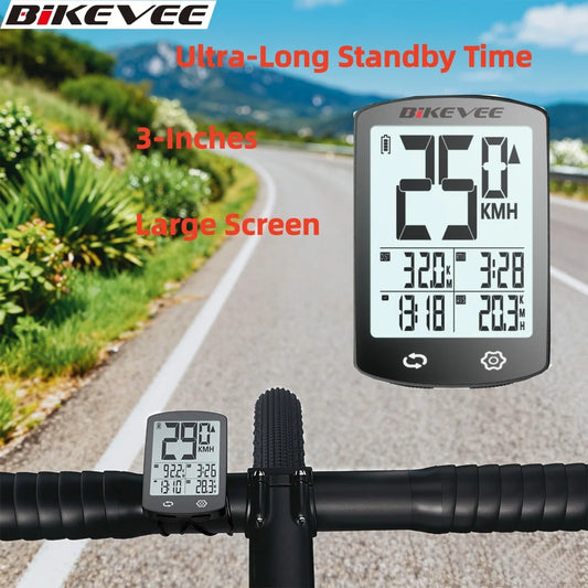 Wireless Bike Computer with Large Screen USB Rechargeable Bicycle Speedometer Cycling Odometer for Enhanced Cycling Experience