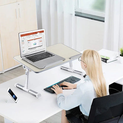 Multi-functional Folding Laptop Stand Holder Study Table Desk Foldable Computer Desk for Bed Sofa Tea Serving Table Stand