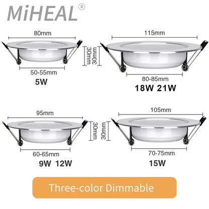 LED tube light 3W 5W 7W 9W 12W 15W embedded ceiling light AC 220V bedroom corridor living room ceiling light spotlight