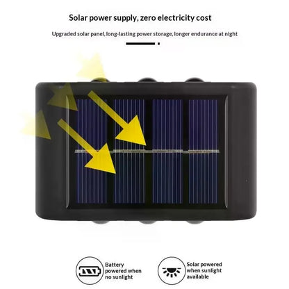 Solar Wall Lamp Outdoor Waterproof Solar Fence Lights Solar Powered Up Down Lighting Garden Yard Street Decoration Wall Lights