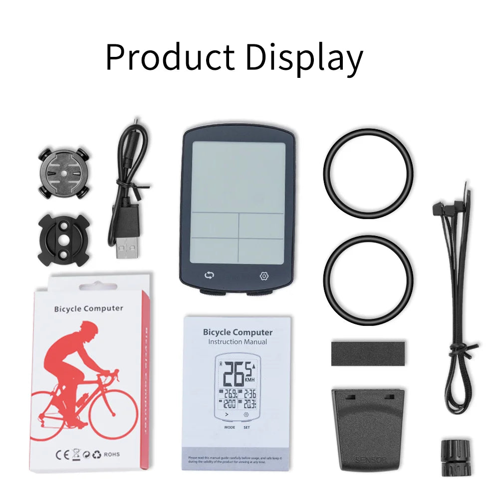 Wireless Bike Computer with Large Screen USB Rechargeable Bicycle Speedometer Cycling Odometer for Enhanced Cycling Experience