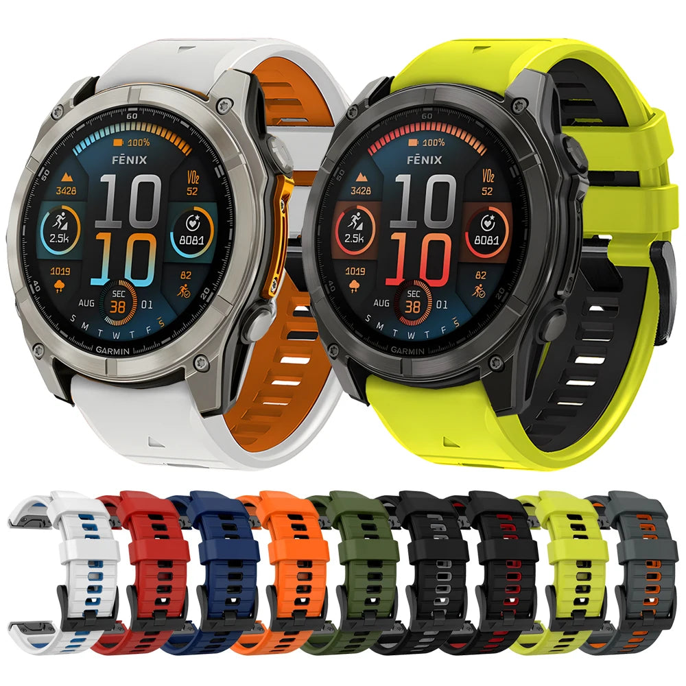 QuickFit Silicone Sport Watch Band for Garmin Fenix, Epix & Enduro | 22mm or 26mm