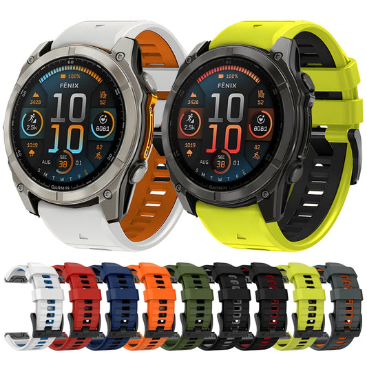 QuickFit Silicone Sport Watch Band for Garmin Fenix, Epix & Enduro | 22mm or 26mm