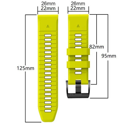 QuickFit Silicone Sport Watch Band for Garmin Fenix, Epix & Enduro | 22mm or 26mm