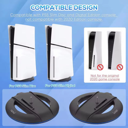 Vertical Cooling Stand with RGB Light For PS5 Slim / PS5 Pro Console Anti-Slip Base Bracket Holder Bracket Gaming Accessories