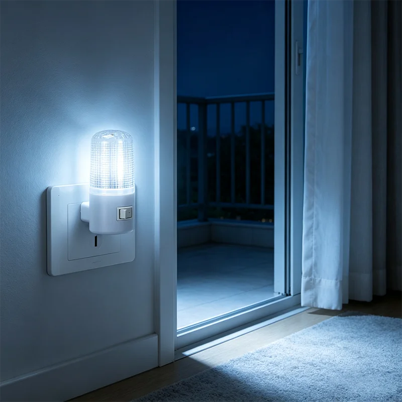 LED Socket Night Light Plug in Wall Lamp Energy Saving with Switch for Baby Feeding Bedroom Bedside HallwayStairsCabinetLighting