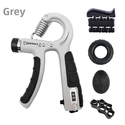 Adjustable Hand Grip Strengthener with Counter, 10–100kg Resistance for Hand & Forearm Training
