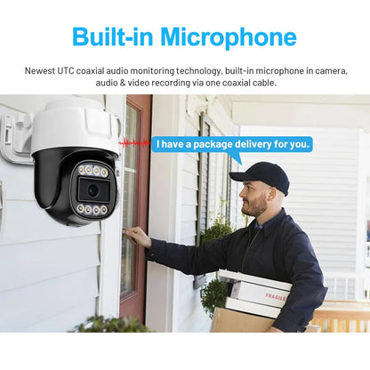 1080p AHD PTZ Security Camera with Infrared Night Vision, IP66 Weatherproof for Indoor & Outdoor Use