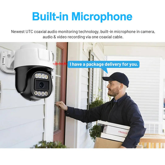 1080p AHD PTZ Security Camera with Infrared Night Vision, IP66 Weatherproof for Indoor & Outdoor Use