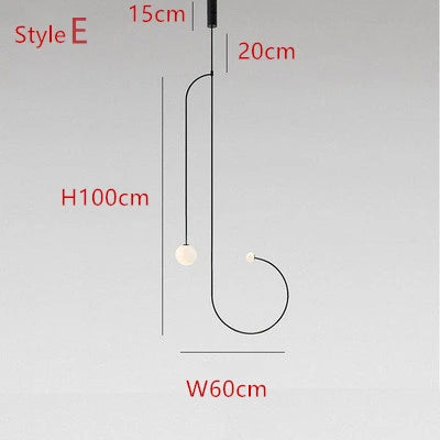 Mobile Chandelier Modern Black metal chandelier lighting Restaurant Loft Parlor Hanging Light 110-260V minimalist light fixture
