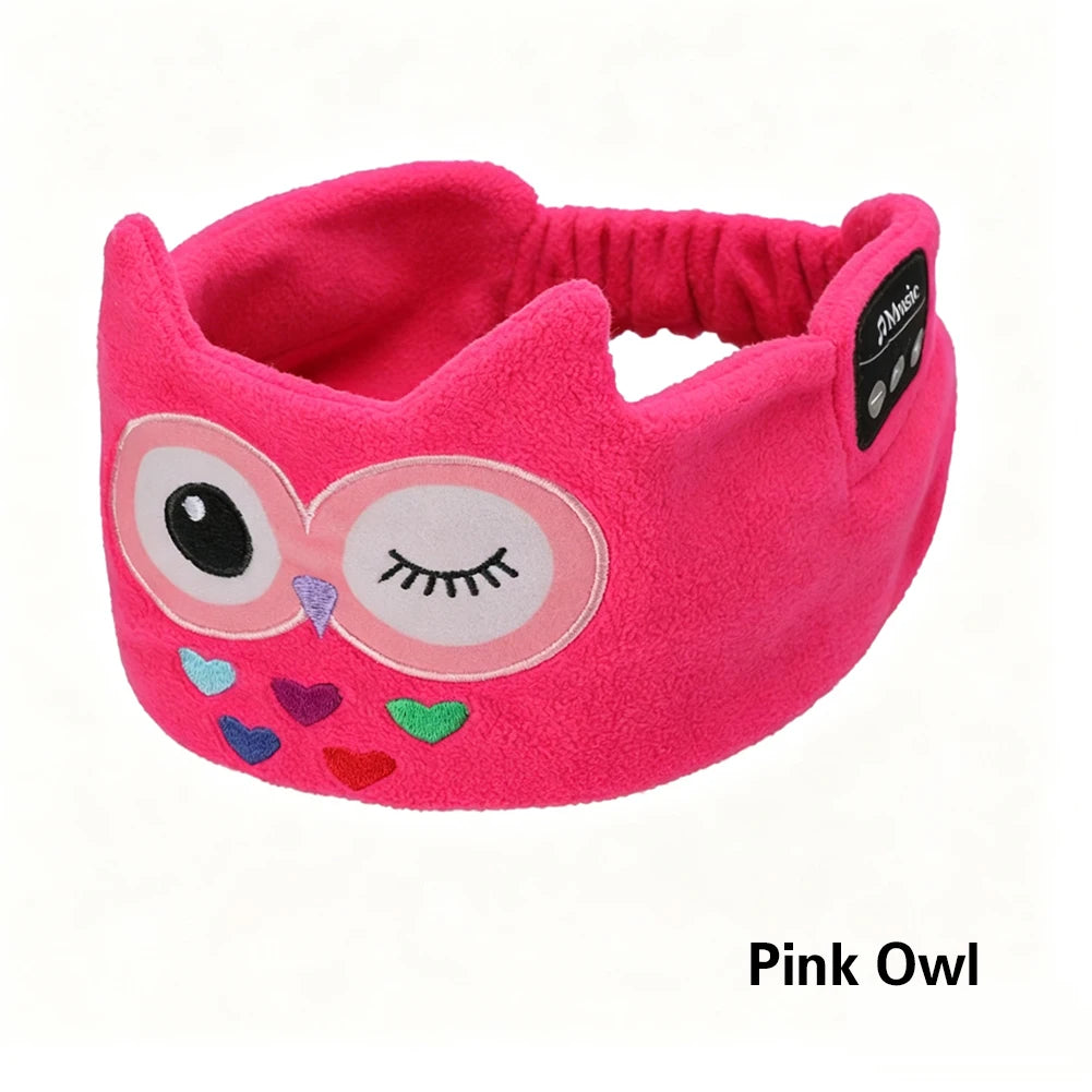 Cartoon Animal Wireless Music Earphones Sleeping Eye Mask Bluetooth Headphones V5.0 Headsets Headband For Kids Outside Sleeping