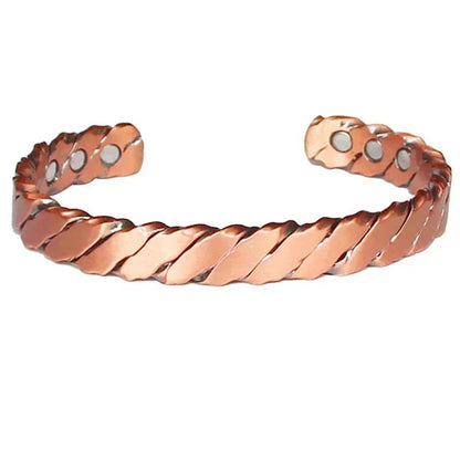 Pure Copper Magnetic Cuff Bracelet, Adjustable for Men & Women