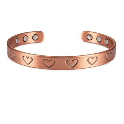 Pure Copper Magnetic Cuff Bracelet, Adjustable for Men & Women